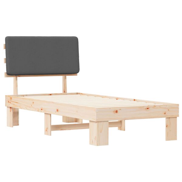 vidaXL Bedframe met Gevoerd Hoofdgedeelte Donkergrijs 100 x 200 cm