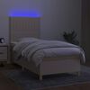 vidaXL Boxspring met matras en LED stof cr&egrave;mekleurig 80x200 cm