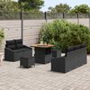 vidaXL Tuin Sofa Set met kussen 8 pcs Zwart Poly riet