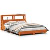 vidaXL Bedframe zonder matras massief grenenhout wasbruin 135x190 cm