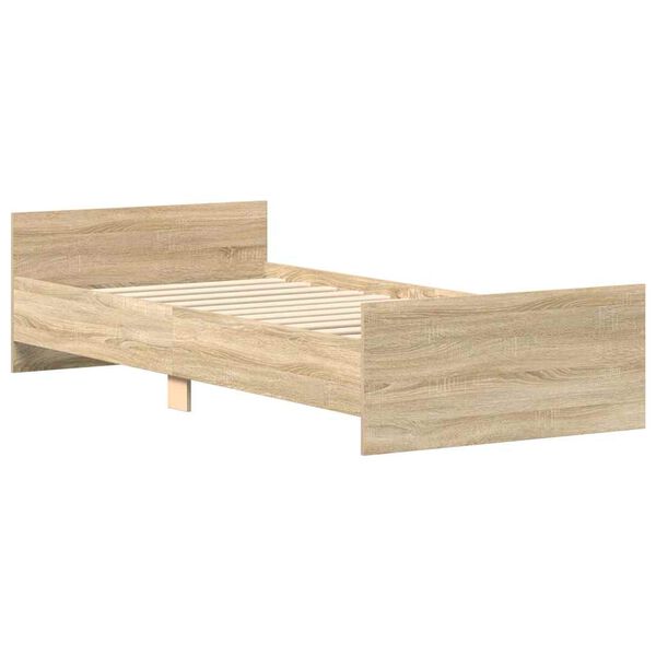 vidaXL Bedframe zonder matras hout sonoma eikenkleurig 75x190 cm