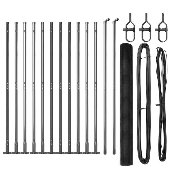 vidaXL Afrasteringspaal Grijs 25 x 1,4 m (16 x 16 mm gaas)