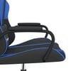vidaXL Massage gamestoel kunstleer zwart en blauw