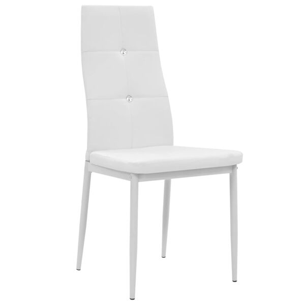 vidaXL Eetkamerstoelen 2 st kunstleer wit