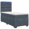 vidaXL Boxspring Bed met Matras en LED Donkergrijs 90 x 190 cm Fluweel