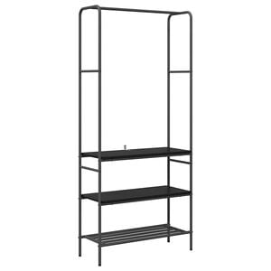 vidaXL Kledingrek Zwart eiken 77 x 30 x 171 cm Bewerkt hout