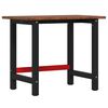 vidaXL Werkbank rechthoek 100x60x81,5 cm massief eikenhout donkerbruin