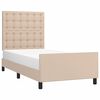 vidaXL Bedframe met hoofdbord kunstleer cappuccinokleurig 100x200 cm
