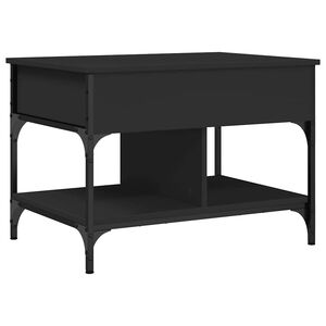 vidaXL Salontafel 70x50x50 cm bewerkt hout en metaal zwart