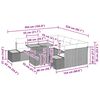 vidaXL Tuin Sofa Set met opslag 9 pcs Grijs Poly riet