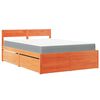 vidaXL Bed met lades en matras massief grenenhout wasbruin 120x190 cm