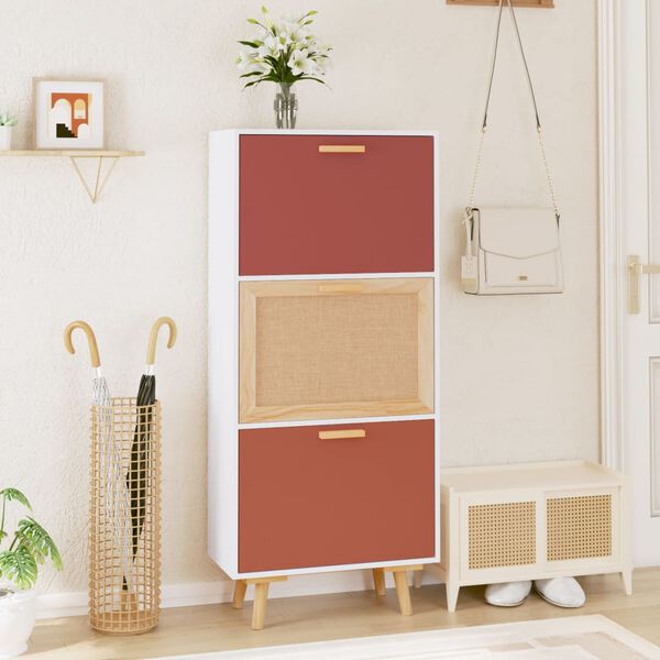 vidaXL Schoenenkast 52x25x120 cm bewerkt hout wit