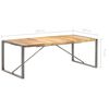 vidaXL Eettafel 220x100x75 cm massief ruw mangohout