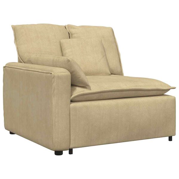 vidaXL Modulaire bank Armleuning eindmodule met kussens grijsgroen 100 cm