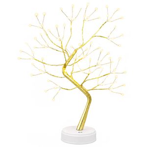 vidaXL Mini starburst kerstboom 2 st Goud 12 x 50 cm Staal 108 LED's