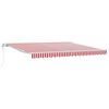 vidaXL Uitschuifbare luifel Rood en Wit 400 &times; 350 cm Stof en Aluminium