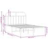 vidaXL Bedframe met hoofdbord metaal wit 120x200 cm