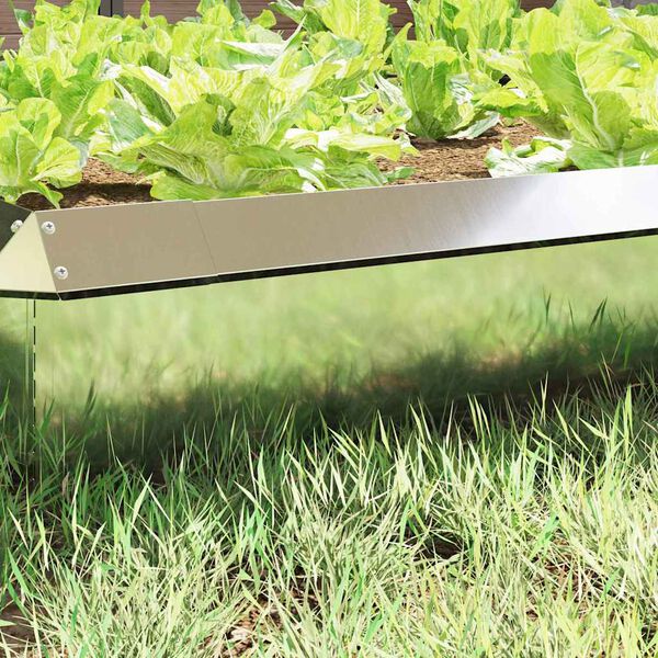 vidaXL Slakkenhekje Zilver 50 x 3,5 x 25 cm Gegalvaniseerd staal