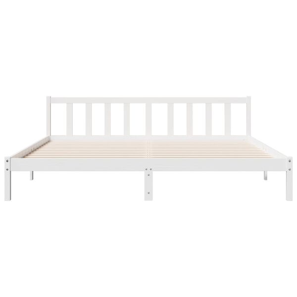 vidaXL Bedframe extra lang zonder matras grenenhout wit 180x210 cm