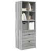 vidaXL Hoge kast met lade Grijs Sonoma 45,5 x 34 x 127 cm
