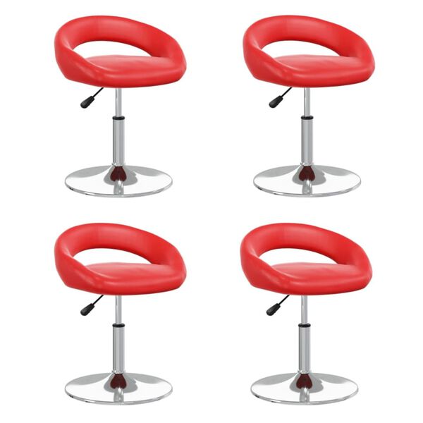 vidaXL Eetkamerstoelen draaibaar 4 st kunstleer rood