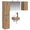 vidaXL Badkamermeubelset 5 st Artisanaal eiken Bewerkt hout en glas