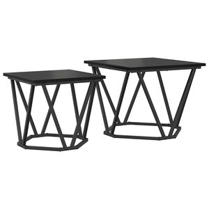 vidaXL Bijzettafelset 2 pcs Zwart eiken 50 x 50 x 40 cm
