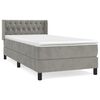 vidaXL Boxspring met matras fluweel lichtgrijs 90x200 cm