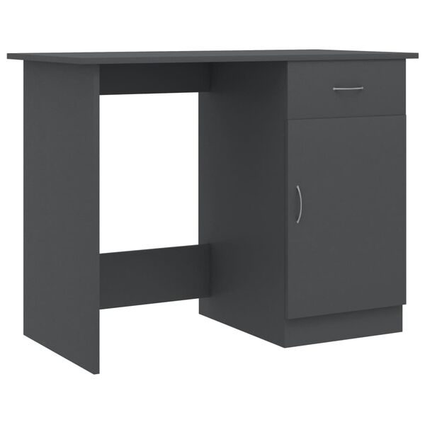vidaXL Bureau 100x50x76 cm bewerkt hout grijs