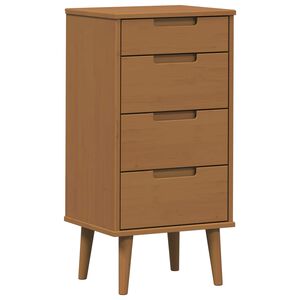 vidaXL Ladekast MOLDE Caramel 40 x 35 x 82 cm Massief grenenhout