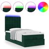 vidaXL Ottoman bed met matrassen en LED's 90x200cm fluweel donkergroen