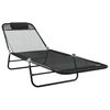 vidaXL Opvouwbare zonnebed Zwart 182 x 55 x 85,5 cm Textileen