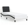 vidaXL Bedframe met LED zonder matras "Zadar" wit en zwart 80x200 cm