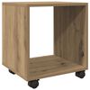 vidaXL Rolkast 37x33x42,5 cm bewerkt hout artisanaal eikenkleurig