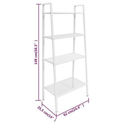 Nieuwheid gat redden vidaXL Ladder boekenkast 4 schappen metaal wit online kopen | vidaXL.be