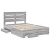 vidaXL Bedframe met lade Grijs Sonoma 140 x 200 cm Bewerkt hout