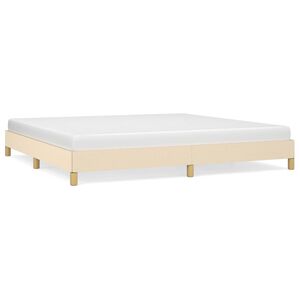 vidaXL Bedframe zonder matras stof cr&egrave;mekleurig 200x200 cm