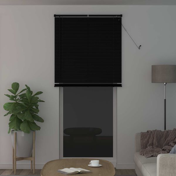 vidaXL Venetiaanse Blind Verstelbaar Zwart 213 x 80 cm PVC