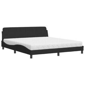 vidaXL Bed met matras "Dover" fluweel zwart 180x200 cm