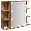 vidaXL Spiegelkast met LED-verlichting 70x16,5x60 cm oud houtkleurig