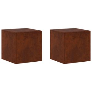 vidaXL Plantenstandaard 2 pcs Roestkleurig 40 x 40 x 40 cm