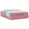 vidaXL Ottoman bed met matras 140x190cm fluweel roze