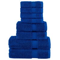 vidaXL 8-delige Handdoekenset 600 g/m² 100% katoen blauw