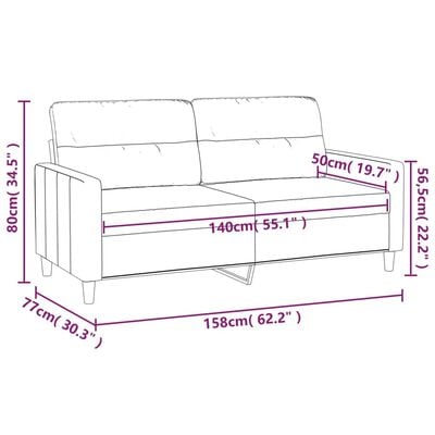 vidaXL Tweezitsbank 140 cm stof wijnrood