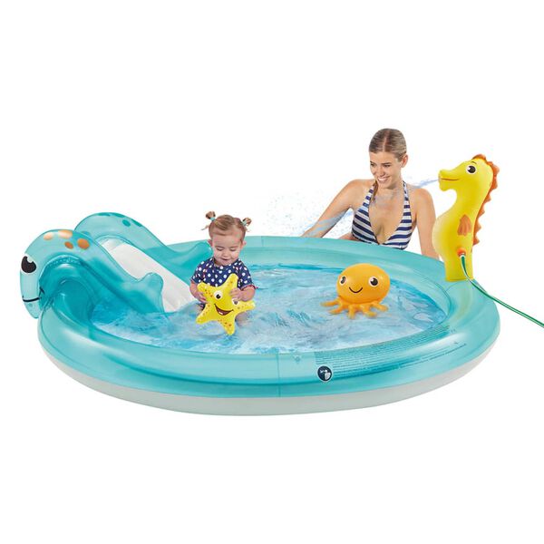 Happy People Speelzwembad met glijbaan Ocean 198x150x18 cm