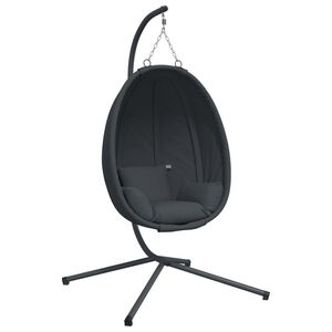 vidaXL Hangende Egg Chair met standaard antraciet stof en staal
