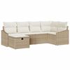 vidaXL Bankstel met kussen met opslag Beige en Cr&egrave;me poly rattan