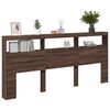 vidaXL Hoofdbordkast met LED-verlichting 220x17x102 cm bruin eiken