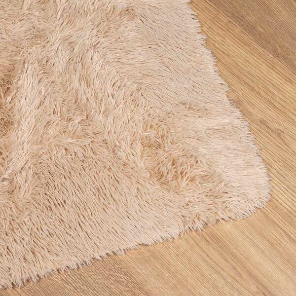 vidaXL Hoogpolig vloerkleed NAVARRA 120x120 cm polyester beige