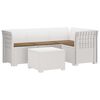 vidaXL 4-Persoons Tuinbank met Kussens Rieten Look PP Wit